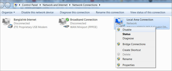 Disabling Networks Not in Use