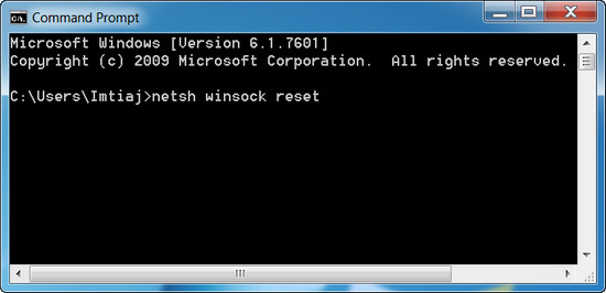 netsh winsock reset windows 8.1